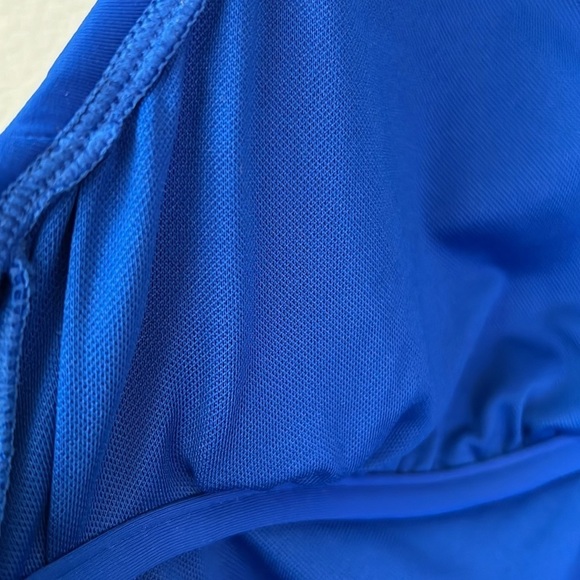 Bleu By Rod Beattie Shirred Halter One Piece Swimsuit In Cobalt Size 14 - Picture 7 of 12